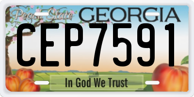 GA license plate CEP7591