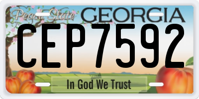 GA license plate CEP7592