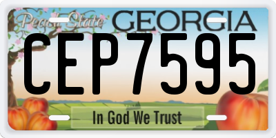GA license plate CEP7595