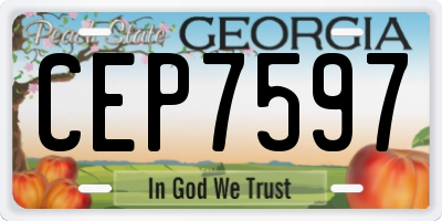 GA license plate CEP7597