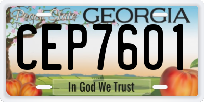GA license plate CEP7601