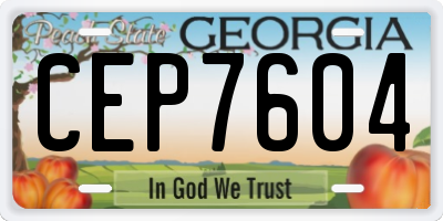GA license plate CEP7604