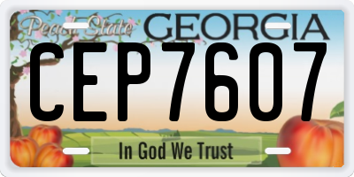 GA license plate CEP7607