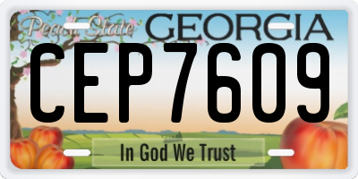 GA license plate CEP7609
