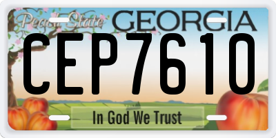 GA license plate CEP7610
