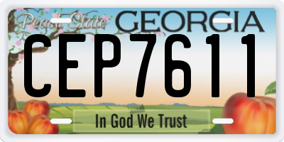 GA license plate CEP7611