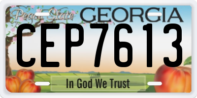 GA license plate CEP7613