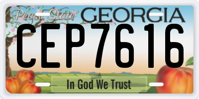 GA license plate CEP7616