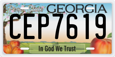 GA license plate CEP7619