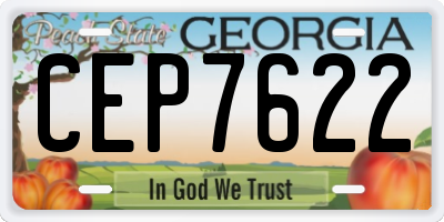 GA license plate CEP7622