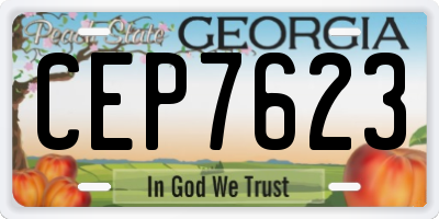GA license plate CEP7623
