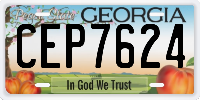 GA license plate CEP7624