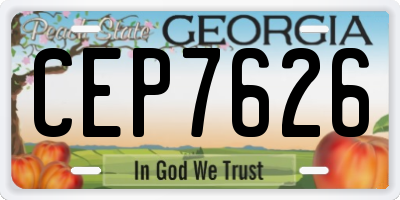 GA license plate CEP7626