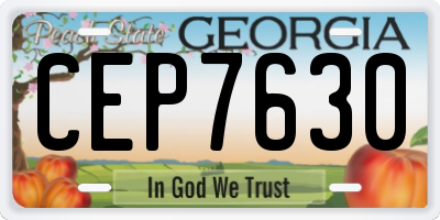GA license plate CEP7630