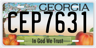 GA license plate CEP7631