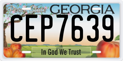 GA license plate CEP7639