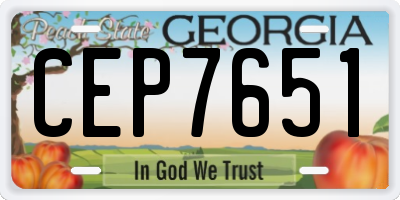 GA license plate CEP7651