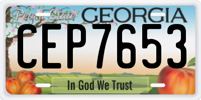 GA license plate CEP7653