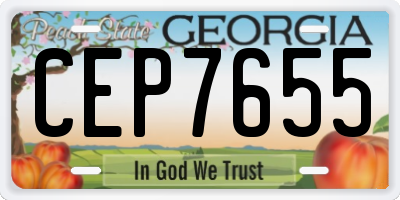 GA license plate CEP7655