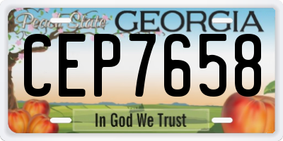GA license plate CEP7658
