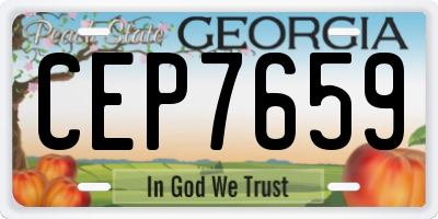 GA license plate CEP7659