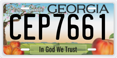 GA license plate CEP7661