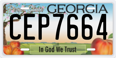 GA license plate CEP7664