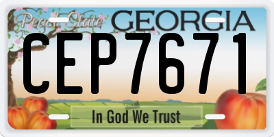 GA license plate CEP7671