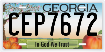 GA license plate CEP7672