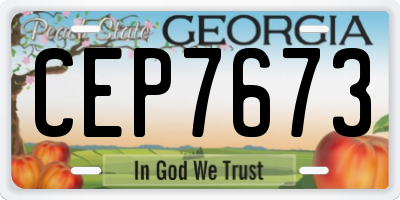 GA license plate CEP7673