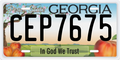 GA license plate CEP7675