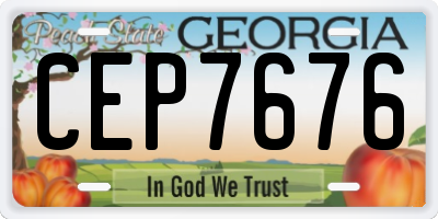 GA license plate CEP7676