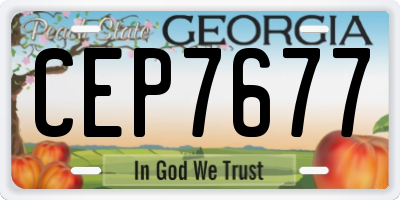 GA license plate CEP7677