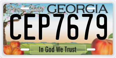 GA license plate CEP7679