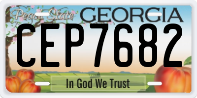 GA license plate CEP7682