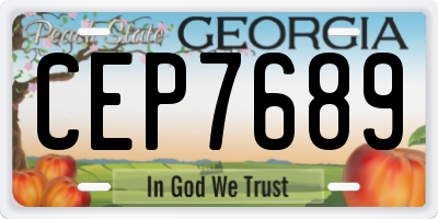GA license plate CEP7689