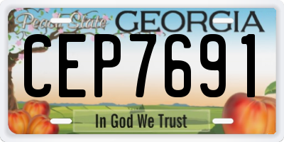 GA license plate CEP7691