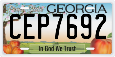 GA license plate CEP7692