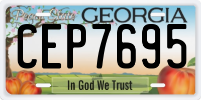 GA license plate CEP7695