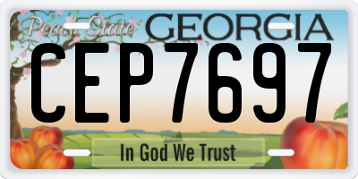 GA license plate CEP7697