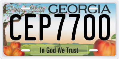 GA license plate CEP7700