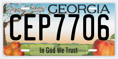 GA license plate CEP7706