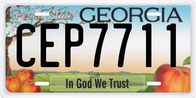 GA license plate CEP7711