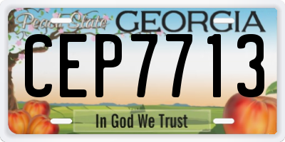 GA license plate CEP7713