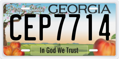 GA license plate CEP7714