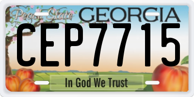GA license plate CEP7715