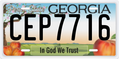 GA license plate CEP7716