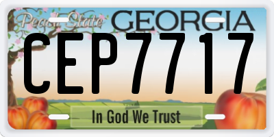 GA license plate CEP7717