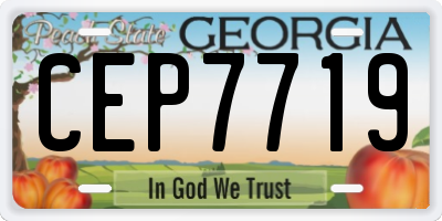 GA license plate CEP7719