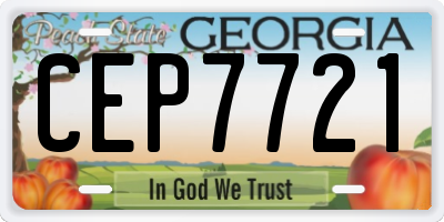 GA license plate CEP7721